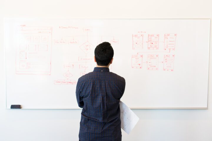 man in front of the board