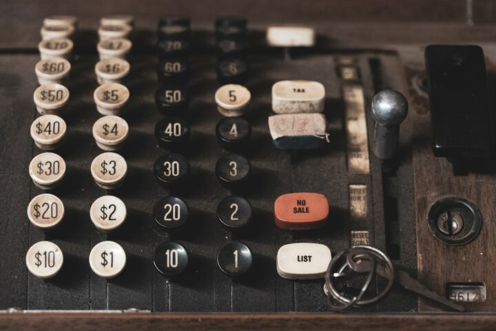 Old analog cash register