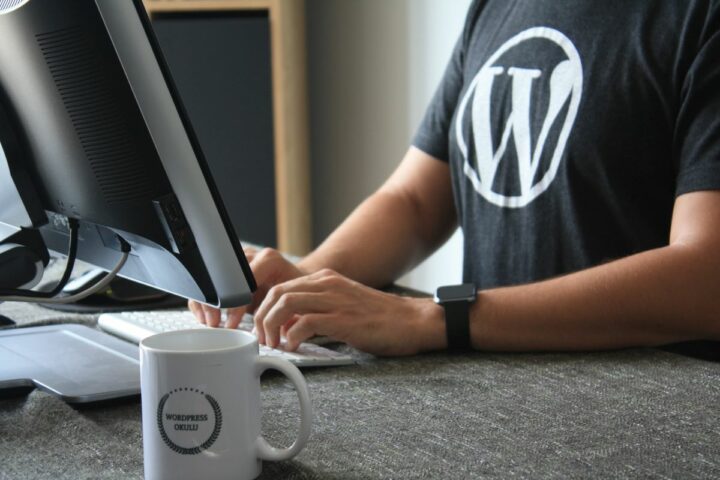 wordpress man on laptop