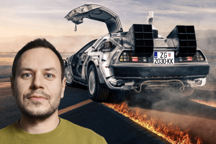 Kreshomir in front of DeLorean