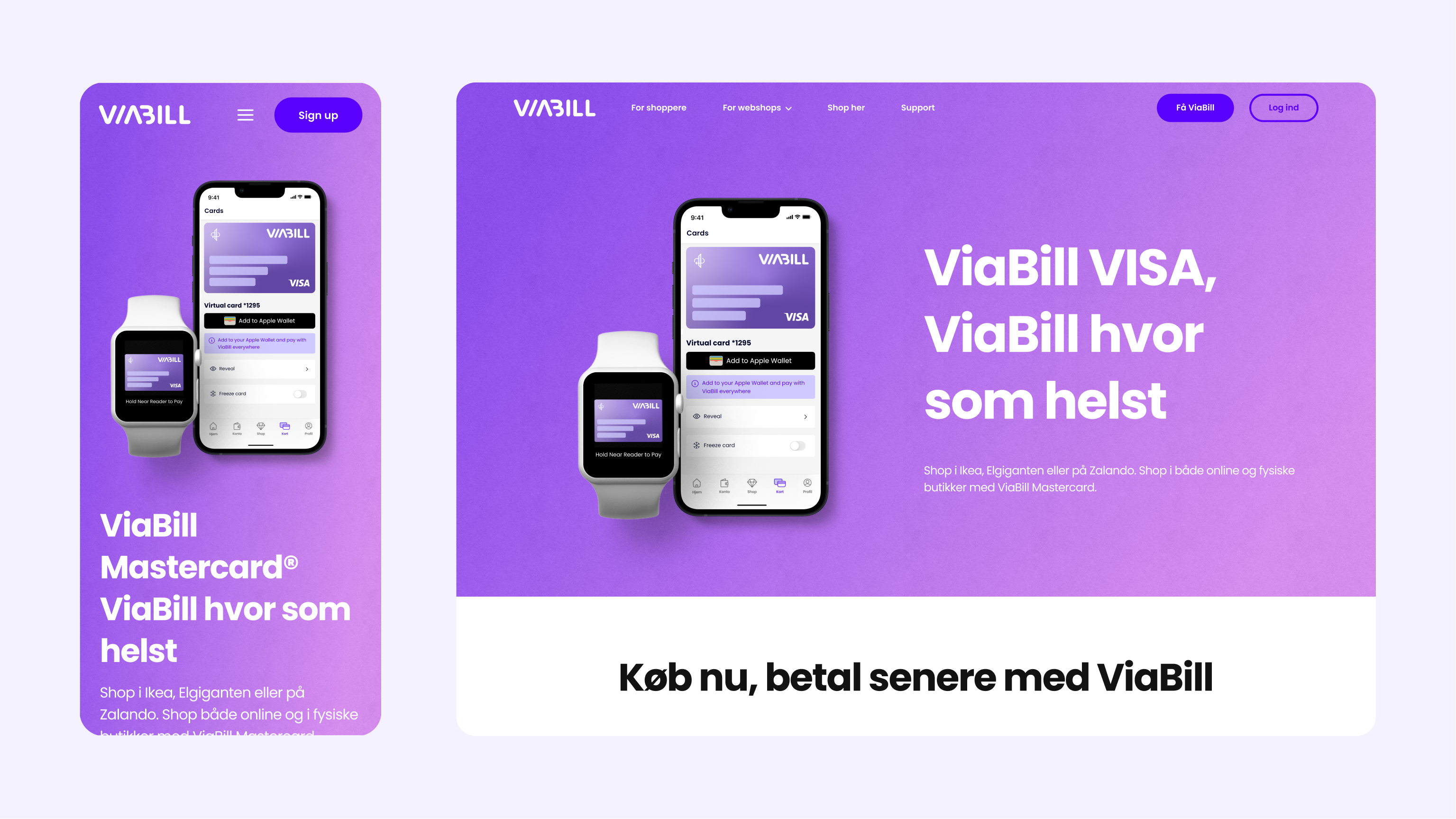 viabill landing page example 2