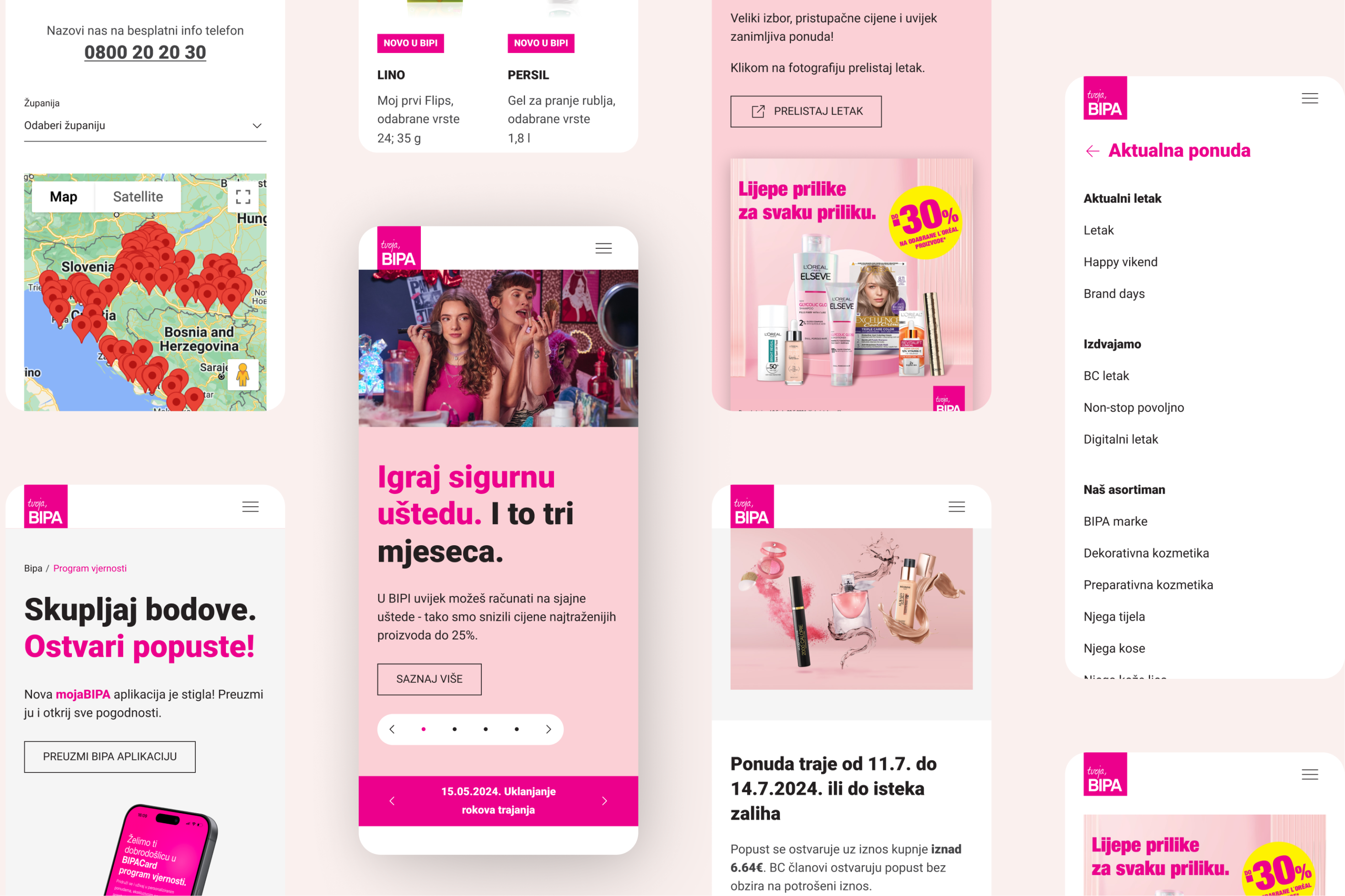 bipa mobile screens