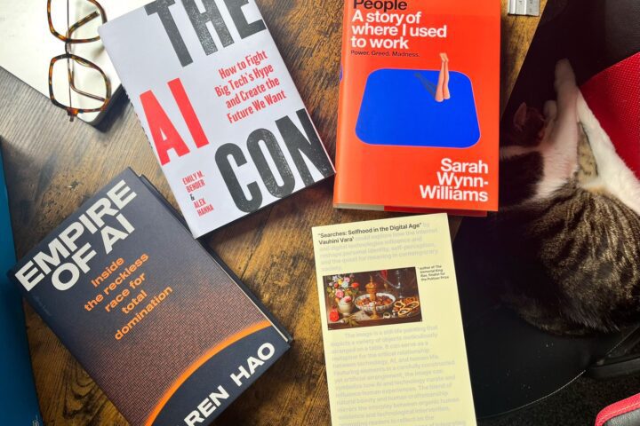 AI books on a coffee table